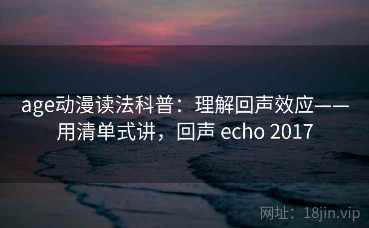 age动漫读法科普：理解回声效应——用清单式讲，回声 echo 2017